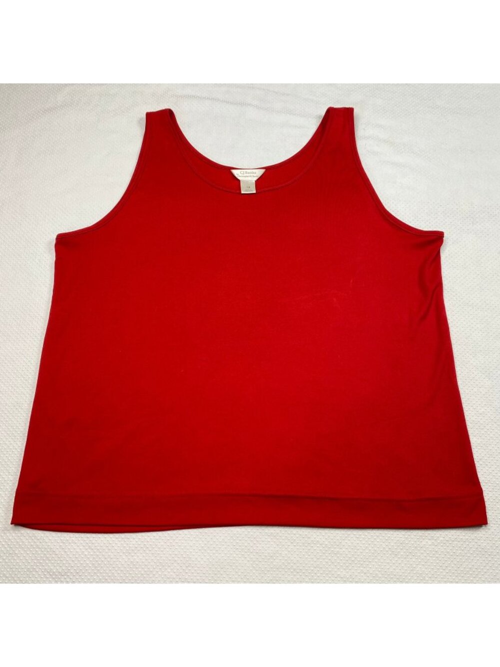 CJ Banks Red Sleeveless Tank Top 1X 100% Polyester Lightweight Womens Shirt